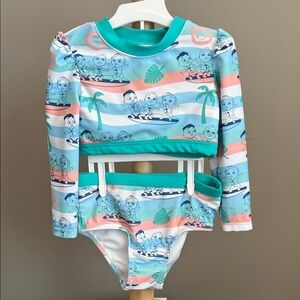 ⭐️⭐️ PICK 5 / $20 CoComelon Toddler Girl Surf Print Swim Set 18M